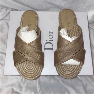 Dior Granville Sandals cream flats size 37